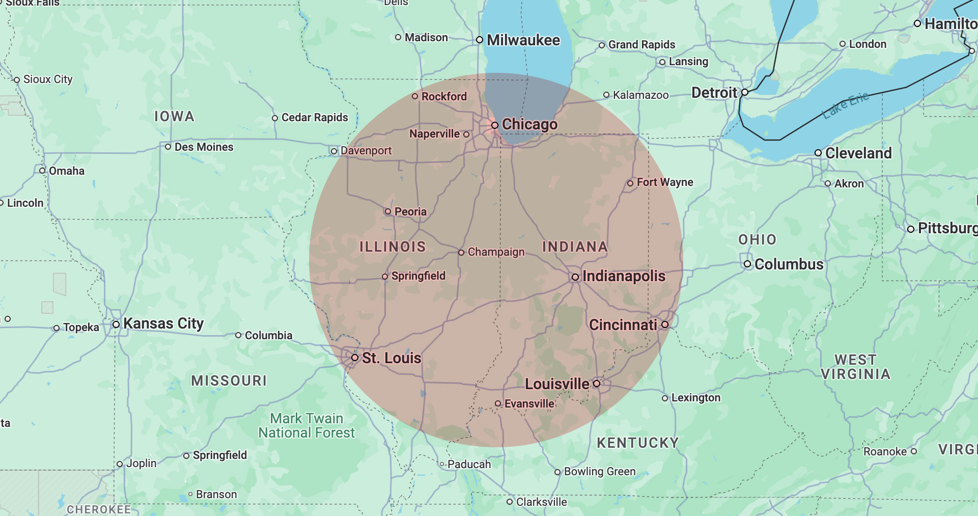 Local party bus shuttling service area